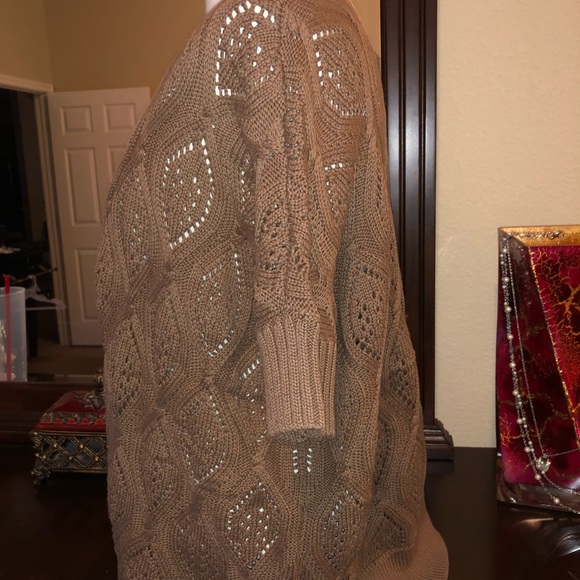 Loft Tan Cable Knit Cardigan Sweater - Picture 3 of 5